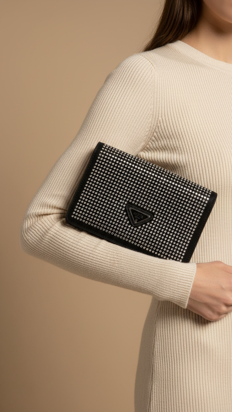 White Fancy Clutch P36325