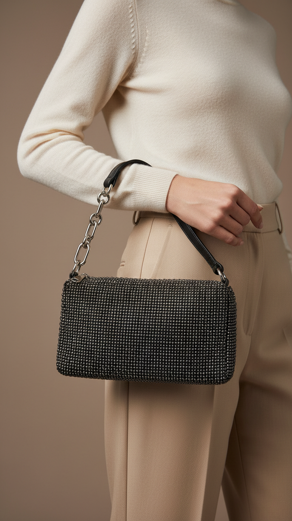 Black Fancy Clutch P36327