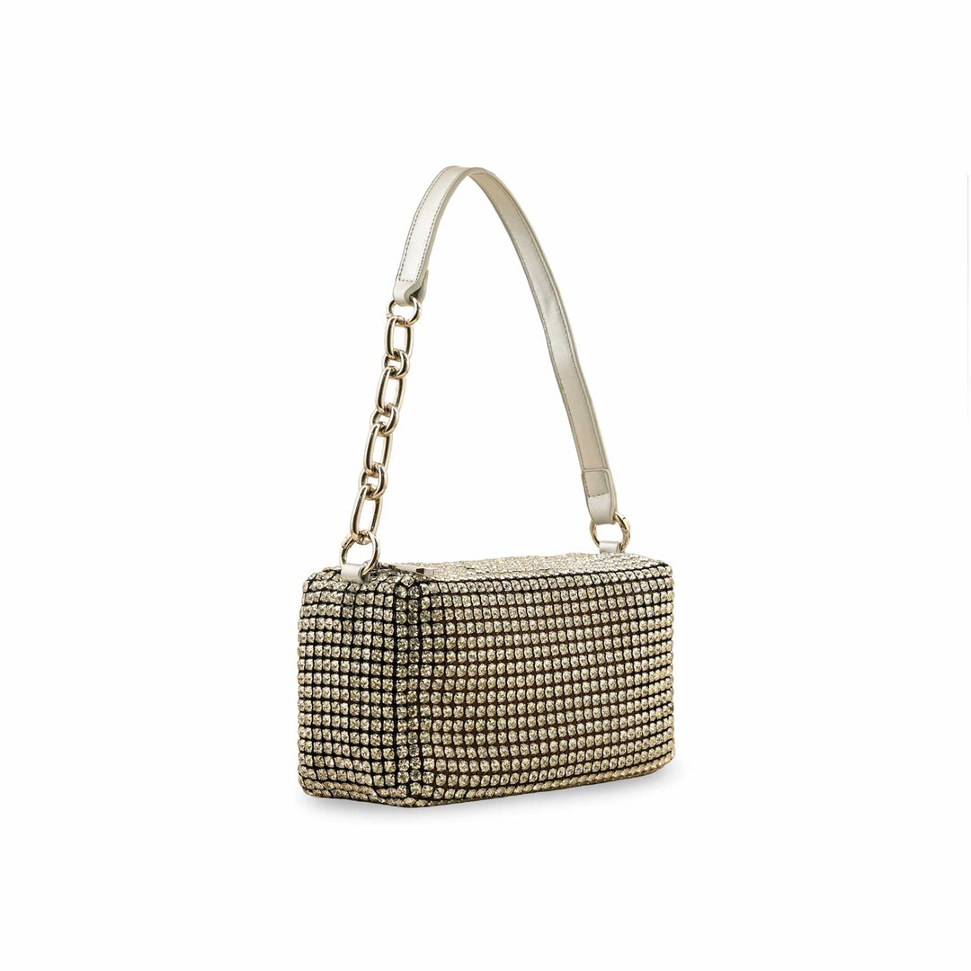 Silver Fancy Clutch For Ladies P36327