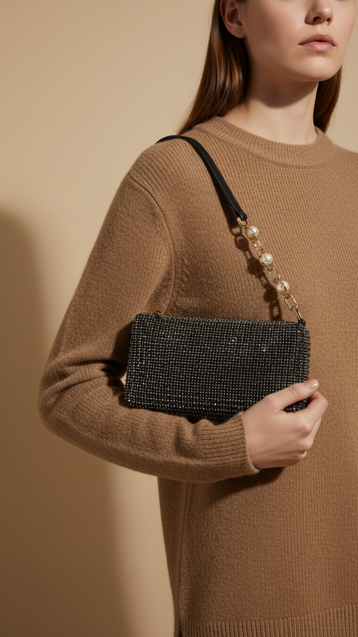 Black Fancy Clutch P36328