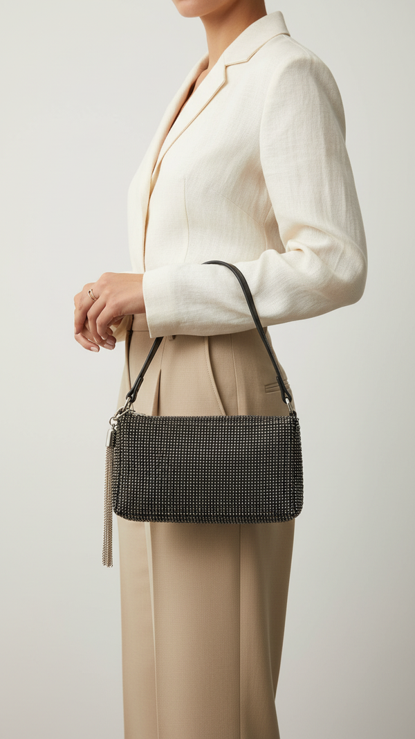 Black Fancy Clutch P36331