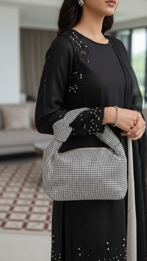 Silver Fancy Clutch P36334