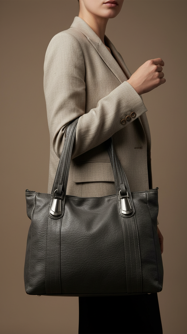 Grey Women Formal Shoulder Bag P36345