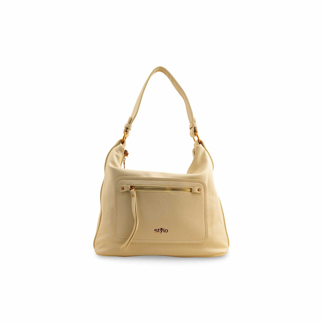 Beige Women Formal Shoulder Bag P36361