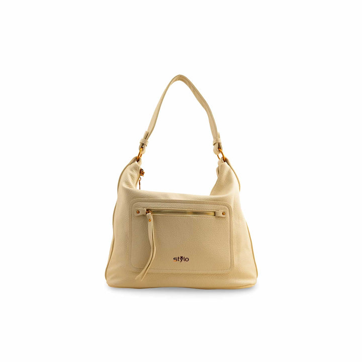 Beige Women Formal Shoulder Bag P36361