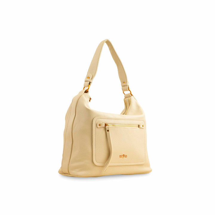 Beige Women Formal Shoulder Bag P36361