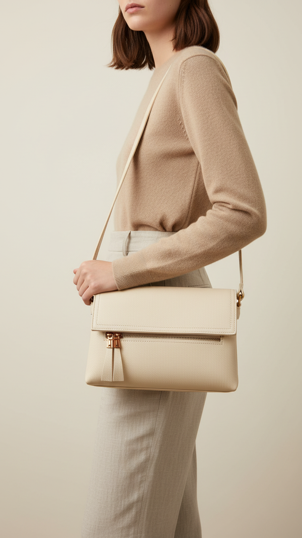 Beige Women Formal Shoulder Bag P36362