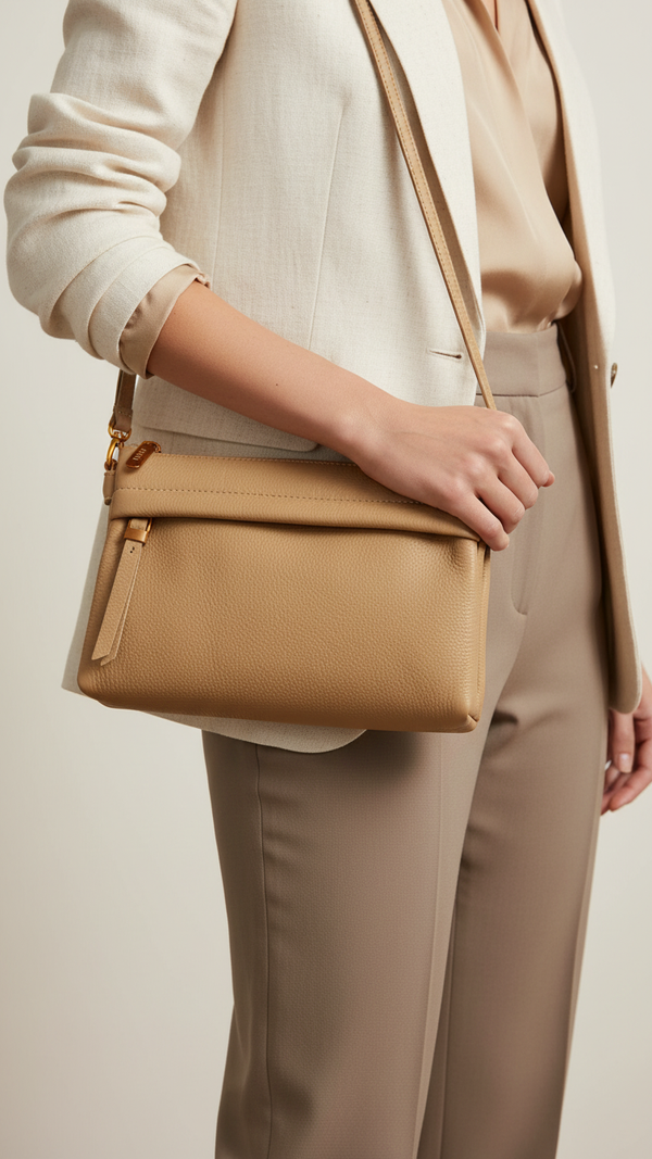 Khaki Women Formal Shoulder Bag P36363