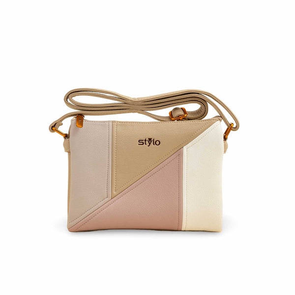 Beige Women Formal Shoulder Bag P36367