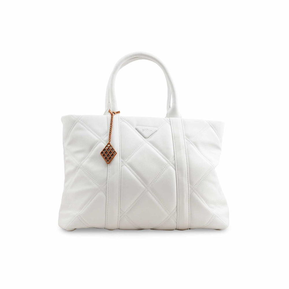 White Formal Hand Bag P36368