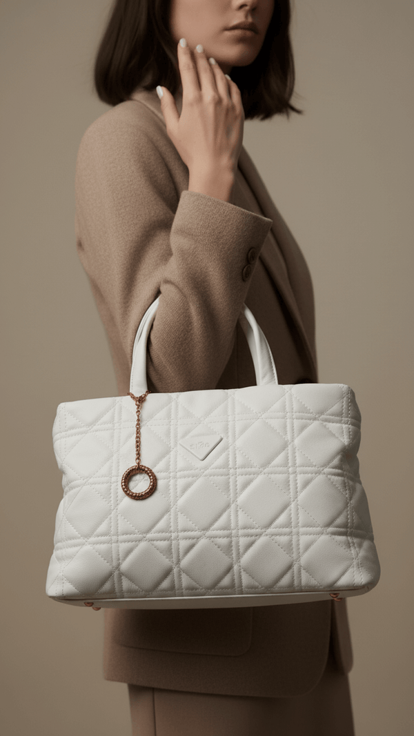 White Formal Hand Bag P36369