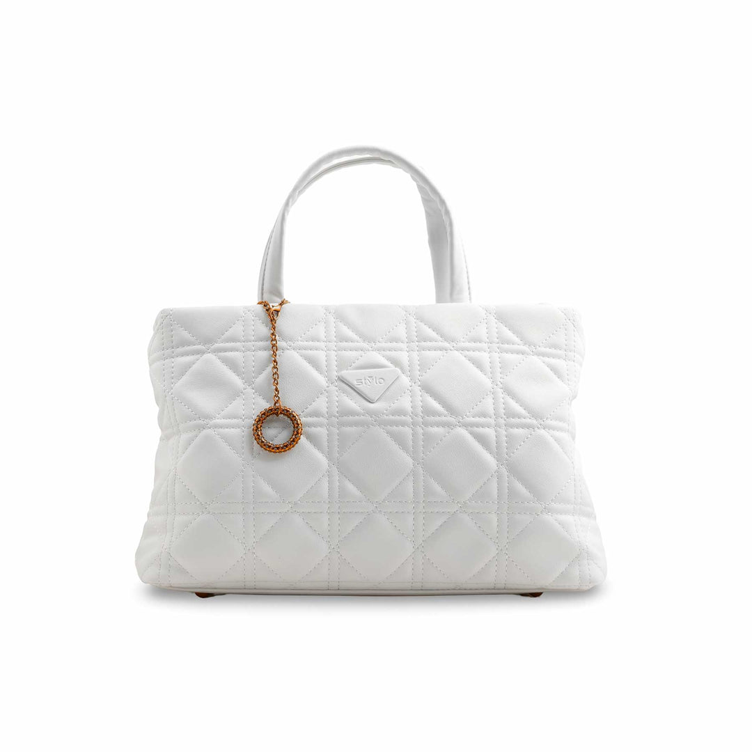 White Formal Hand Bag P36369