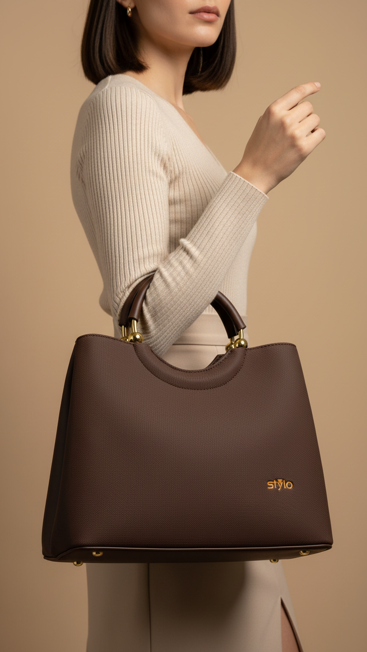 Brown Formal Hand Bag For Ladies P36370