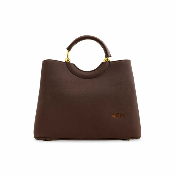 Brown Formal Hand Bag For Ladies P36370