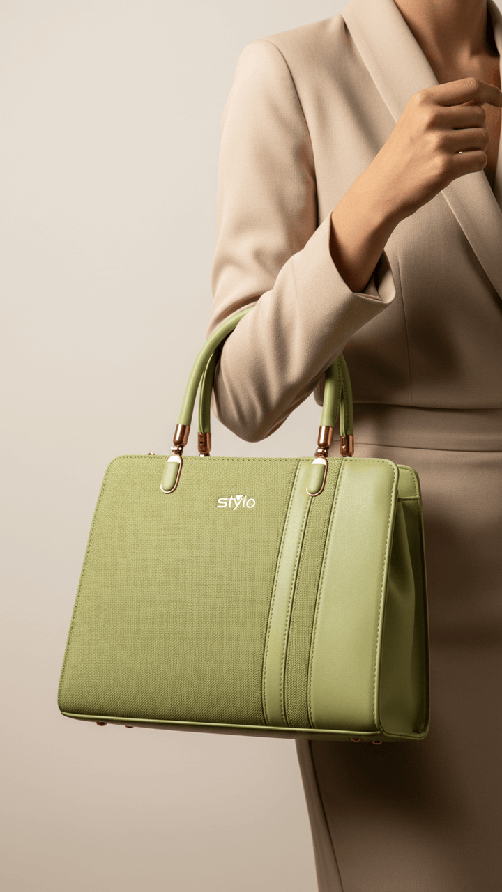 Green Formal Hand Bag P36371