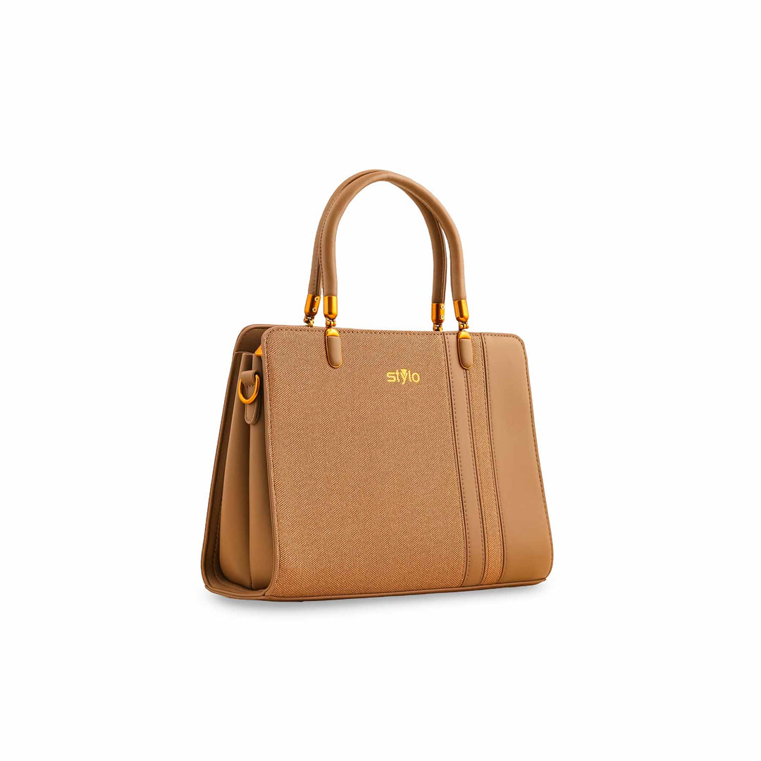 Khaki Formal Hand Bag For Ladies P36371