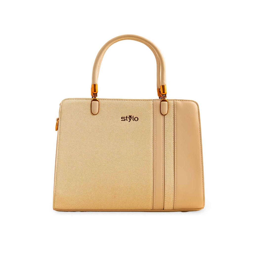 Beige Formal Hand Bag For Ladies P36371