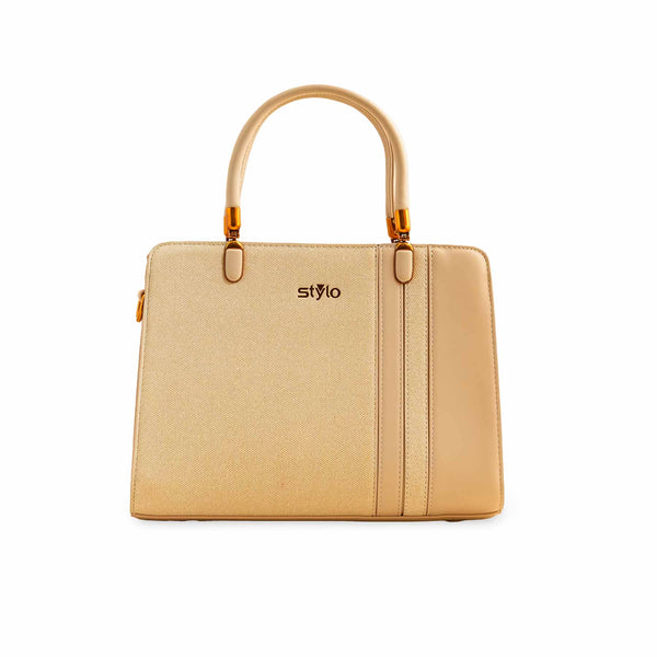 Beige Formal Hand Bag For Ladies P36371
