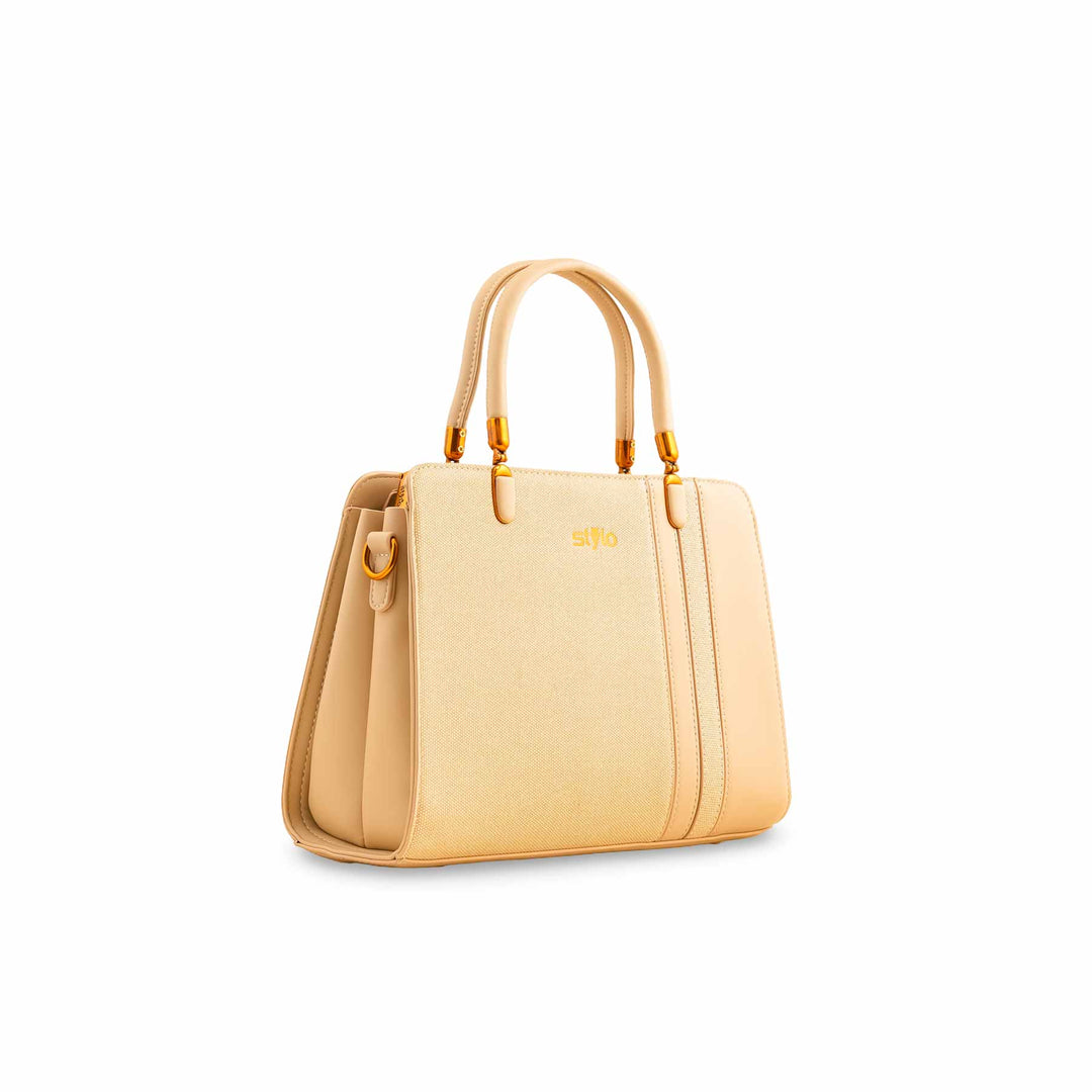 Beige Formal Hand Bag For Ladies P36371