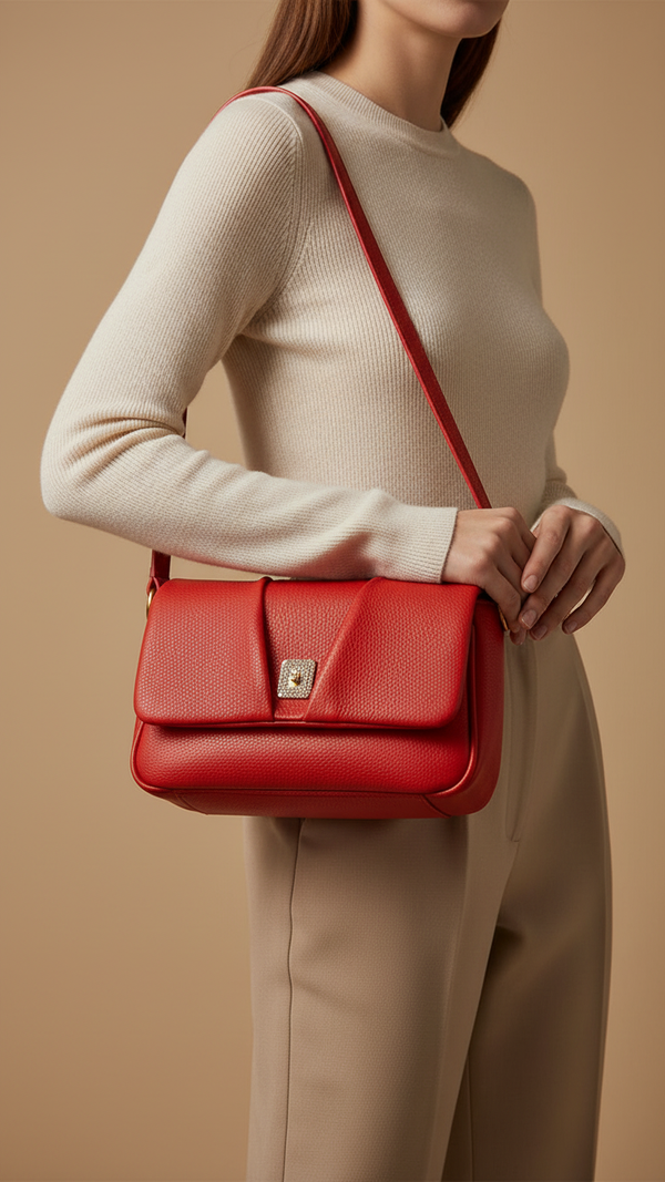 Red Women Formal Shoulder Bag P36375