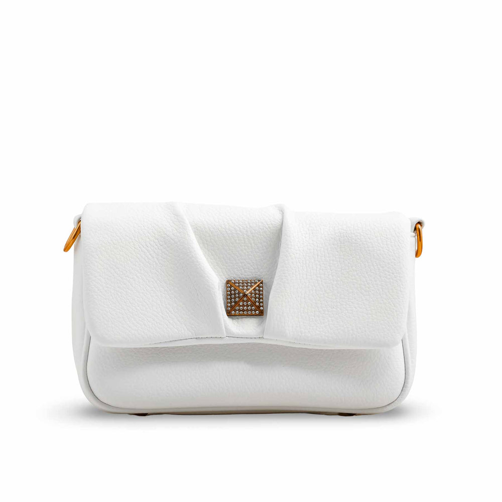 White Women Formal Shoulder Bag P36375