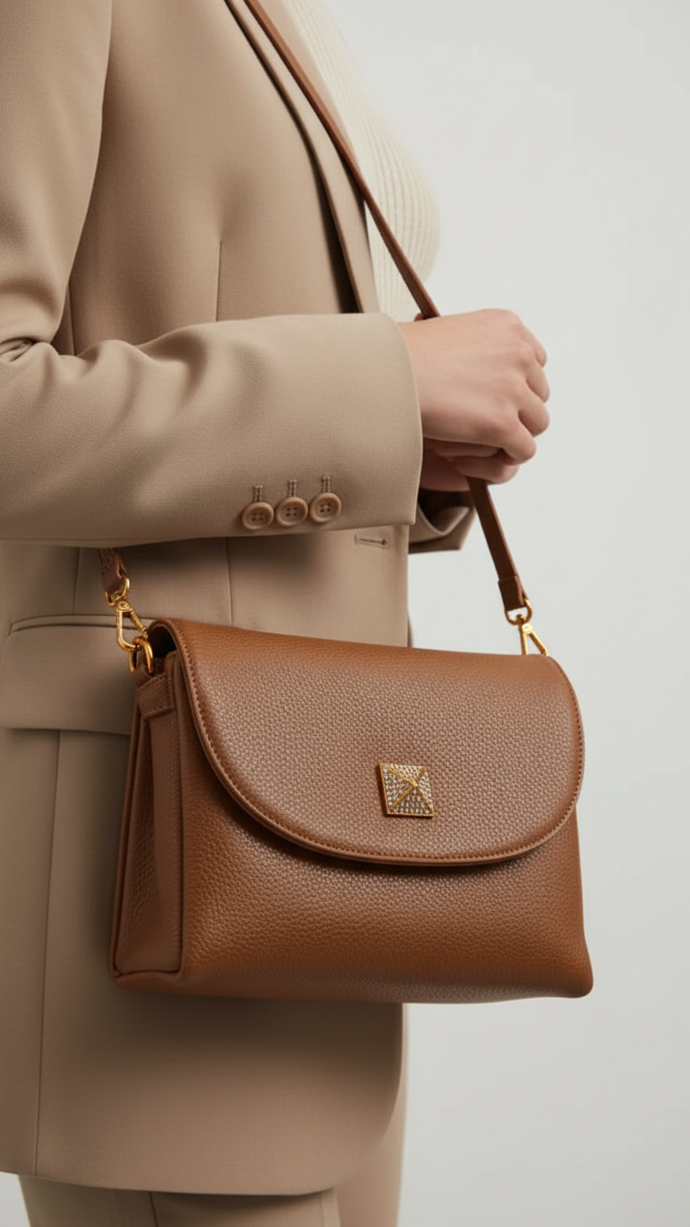 Coffee Women Formal Shoulder Bag P36377