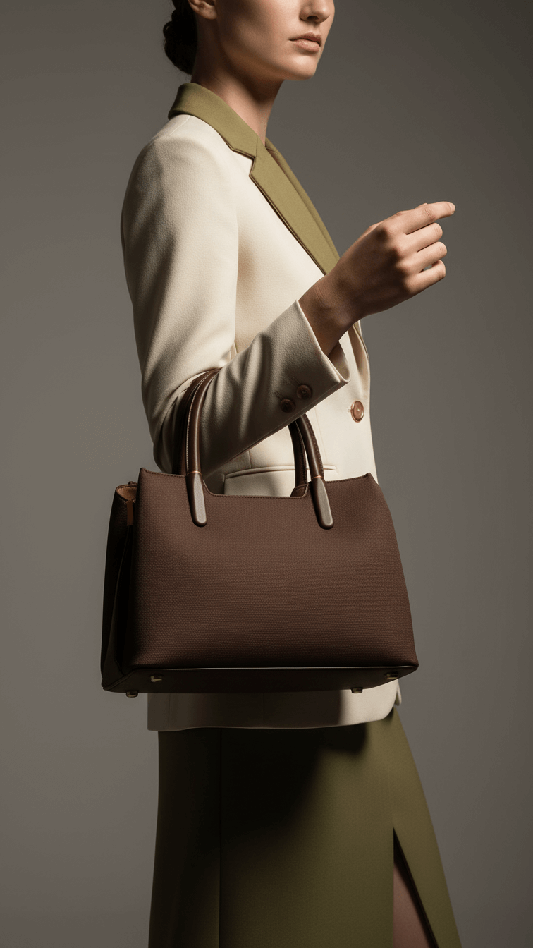 Brown Formal Hand Bag For Ladies P36378