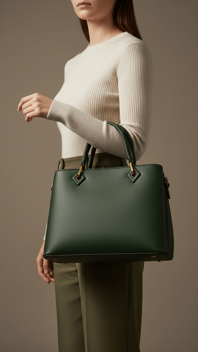 Green Formal Hand Bag P36379