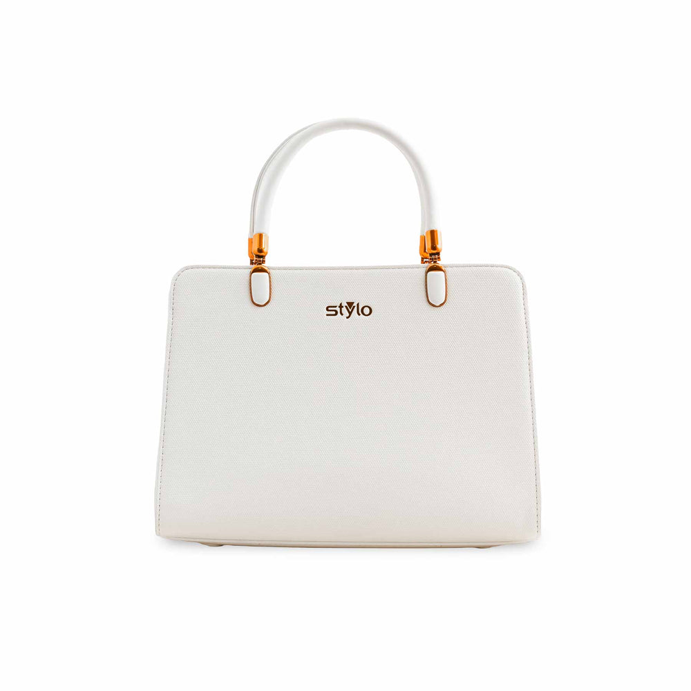 White Formal Hand Bag P36380