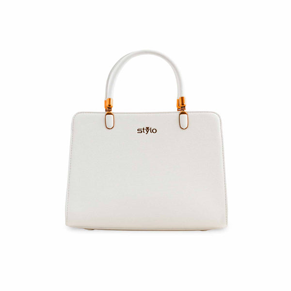 White Formal Hand Bag P36380