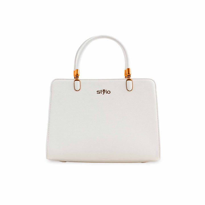 White Formal Hand Bag P36380