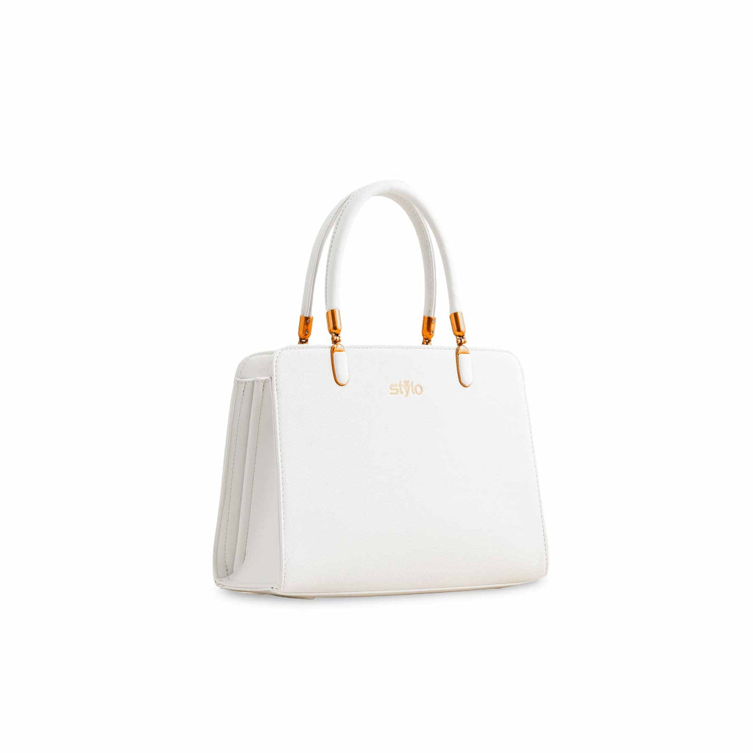 White Formal Hand Bag P36380