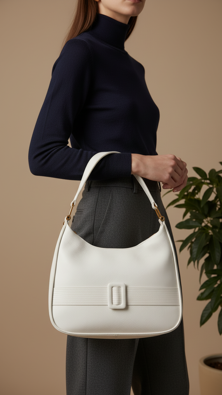 White Formal Shoulder Bag P36382