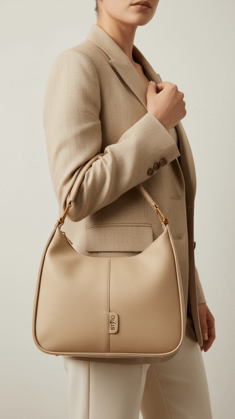Beige Formal Shoulder Bag P36383