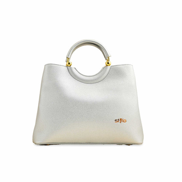 Silver Formal Hand Bag P36385