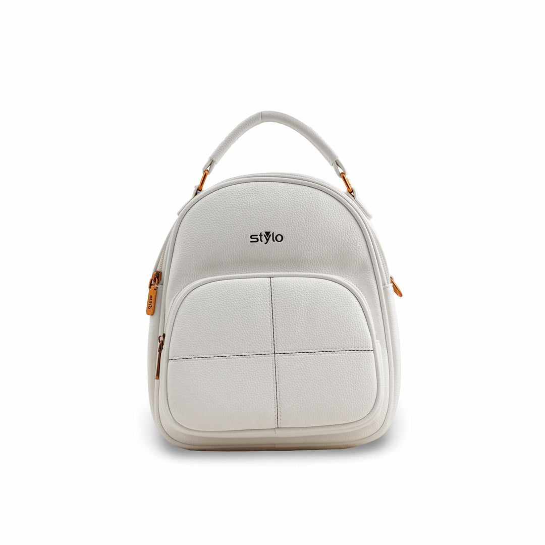 White Casual Back Pack P36389