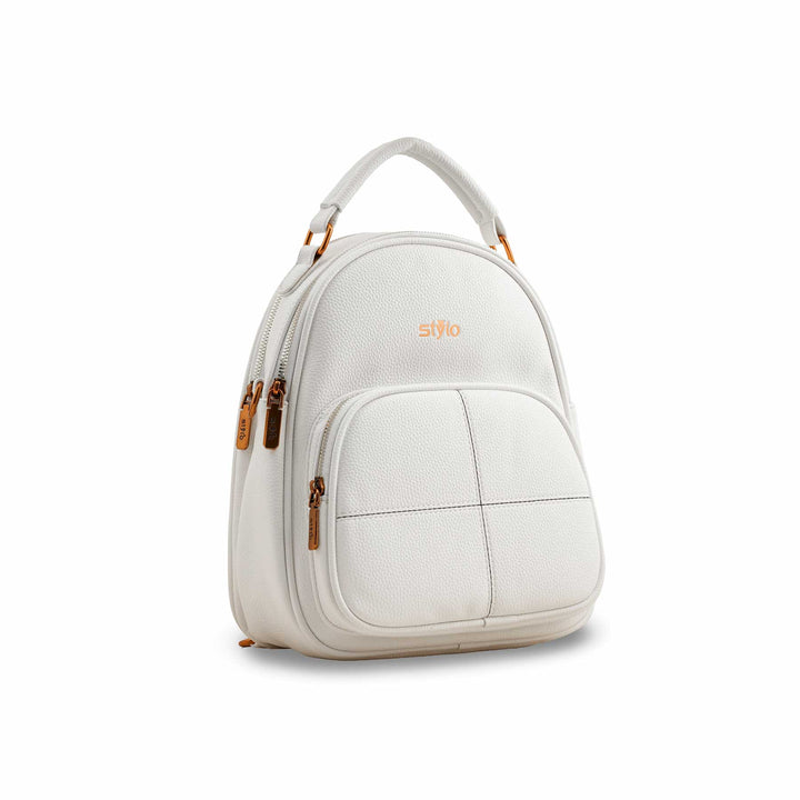 White Casual Back Pack P36389
