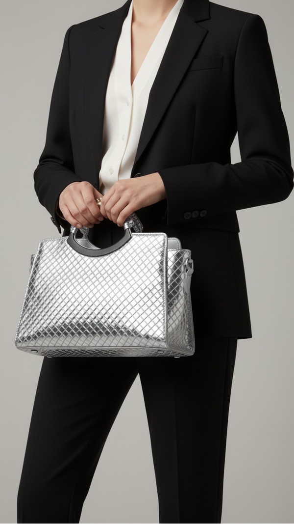 Silver Formal Hand Bag P36394