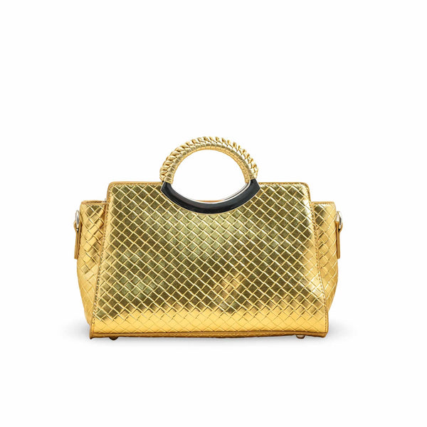Golden Formal Hand Bag P36394