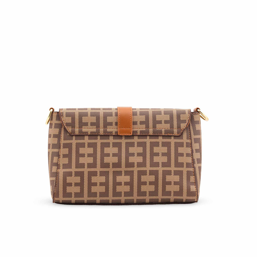 Beige Formal Shoulder Bag For Women P36417