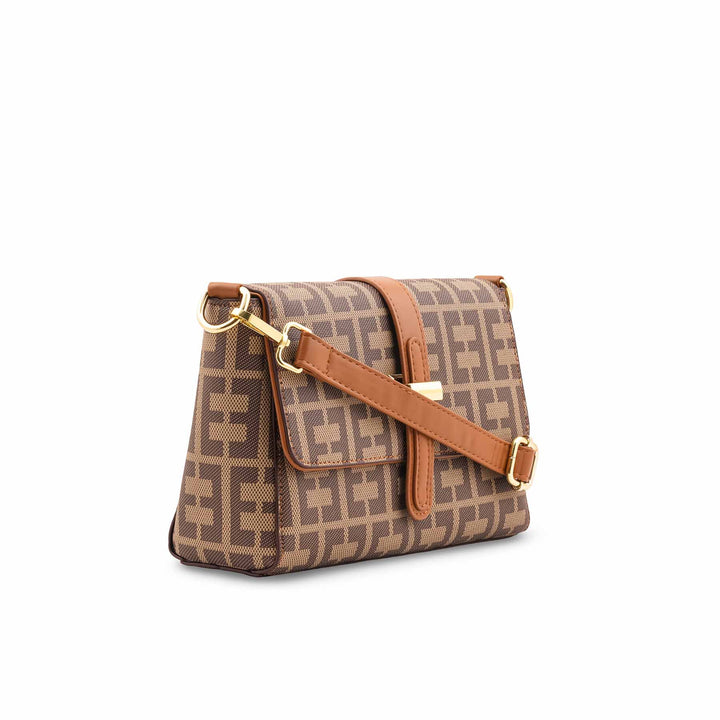Beige Formal Shoulder Bag For Women P36417