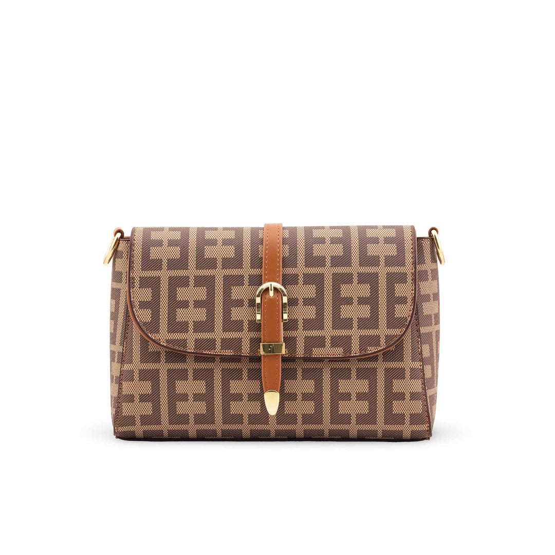 Beige Formal Shoulder Bag For Women P36418