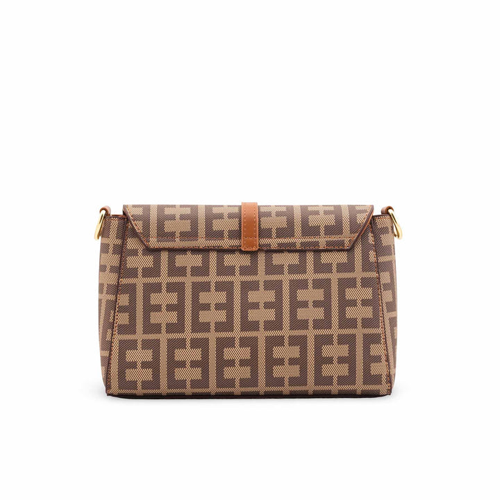 Beige Formal Shoulder Bag For Women P36418