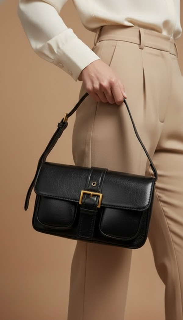 Black Formal Shoulder Bag For Women P36421