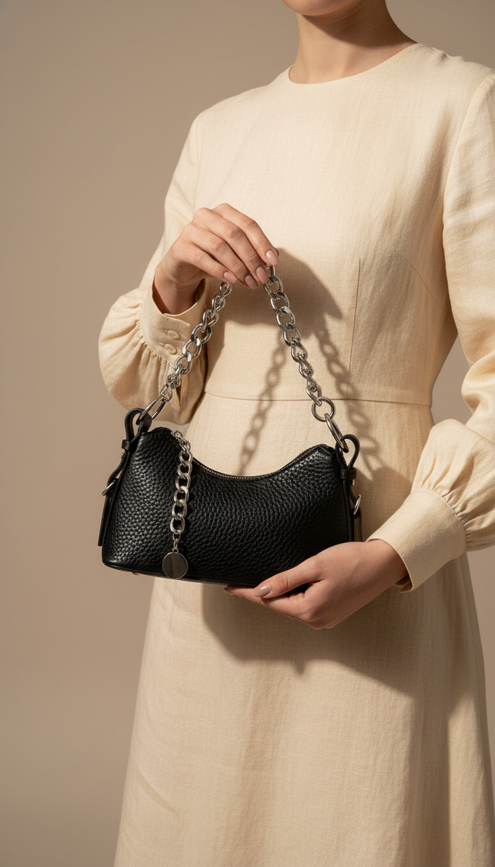 Black Formal Shoulder Bag For Women P36422