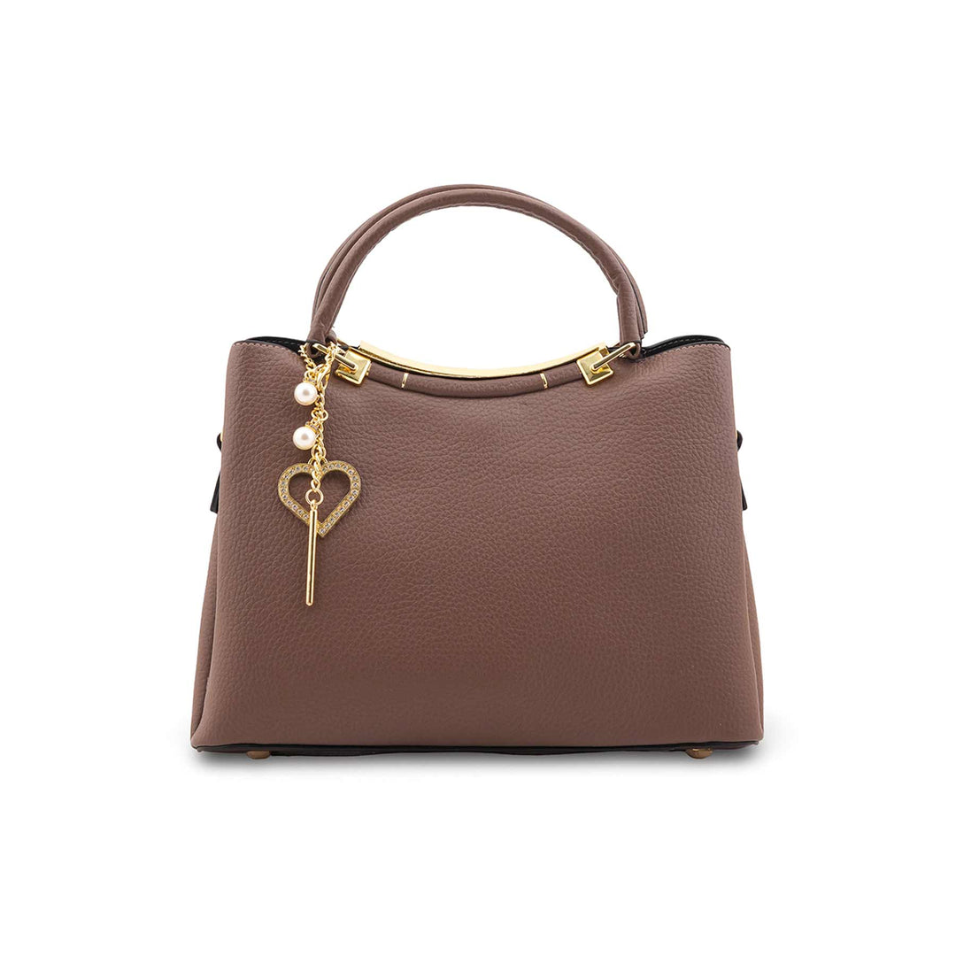 Khaki Formal Hand Bag For Women P36441