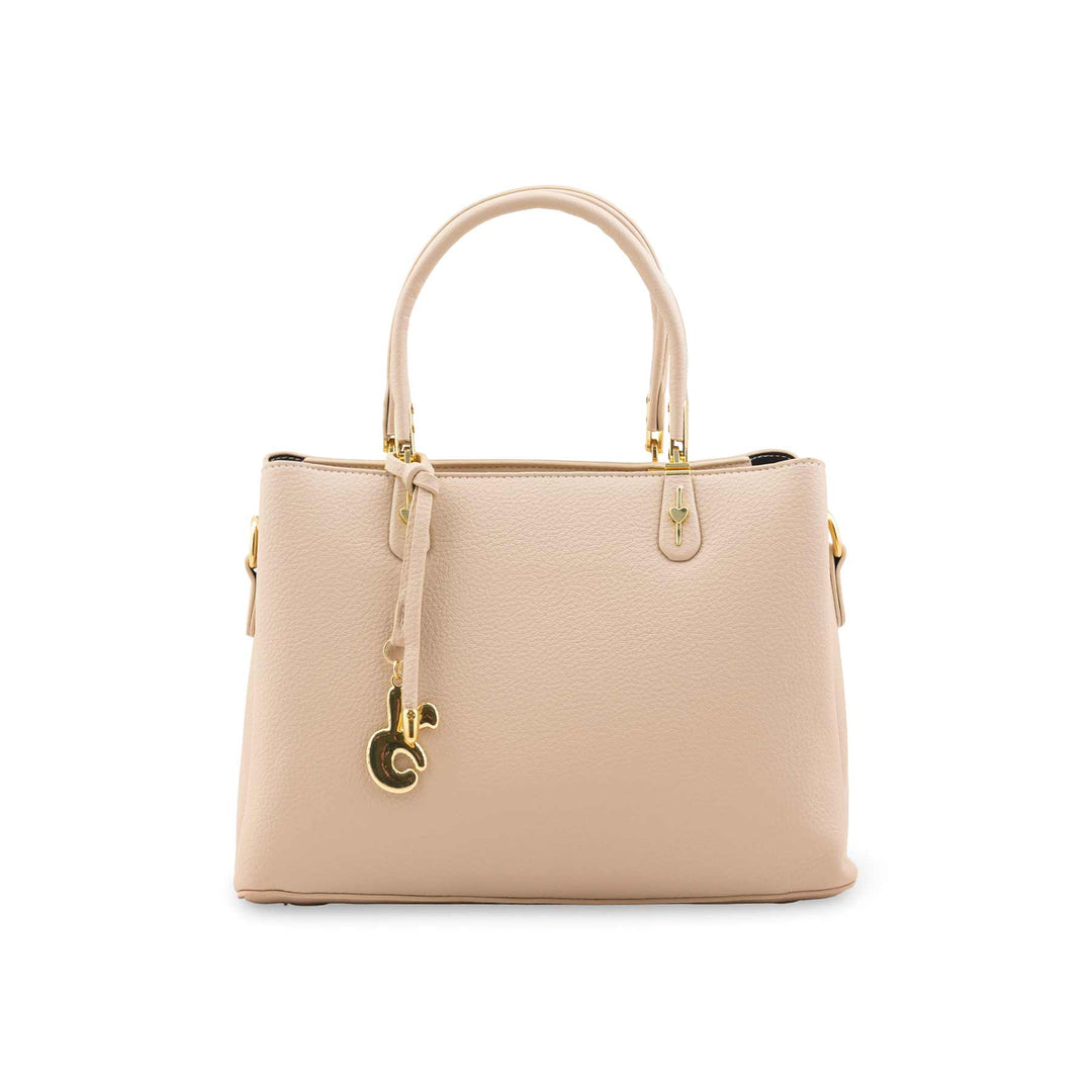 Cream Formal Hand Bag For Women P36442