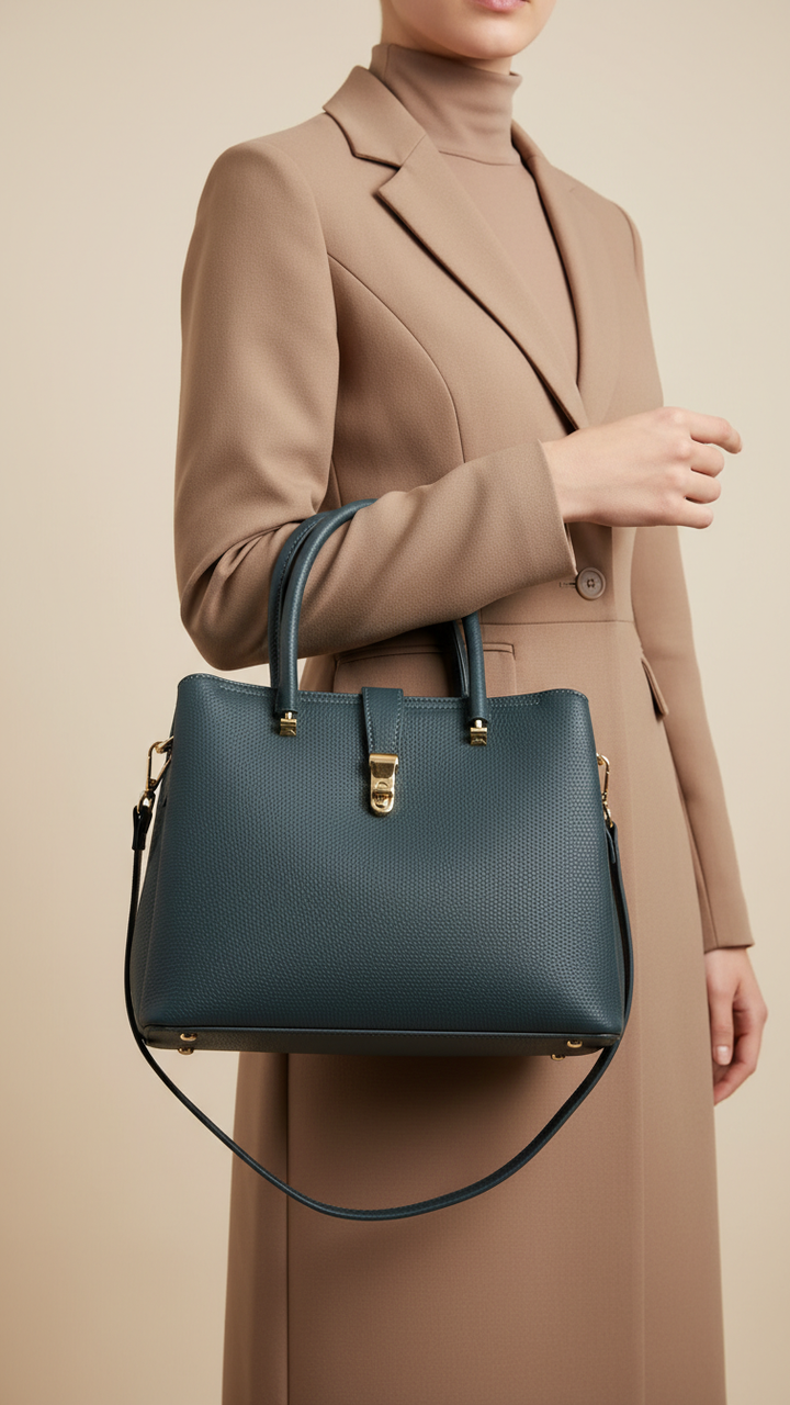 Blue Formal Hand Bag For Ladies P36445