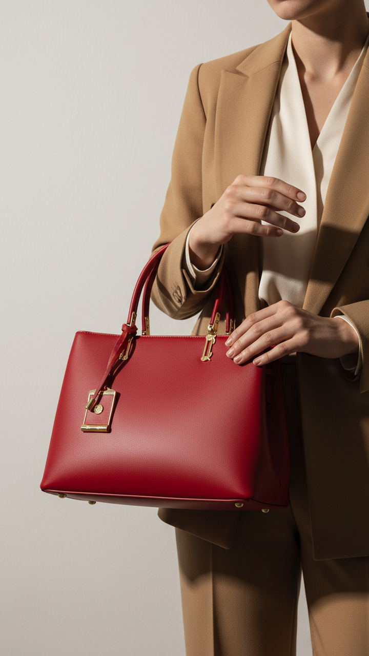 Red Formal Hand Bag For Women P36446