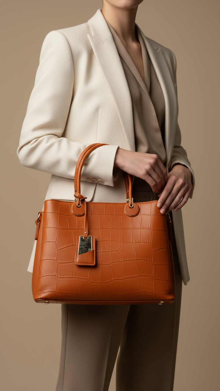 Mustard Formal Hand Bag For Women P36447